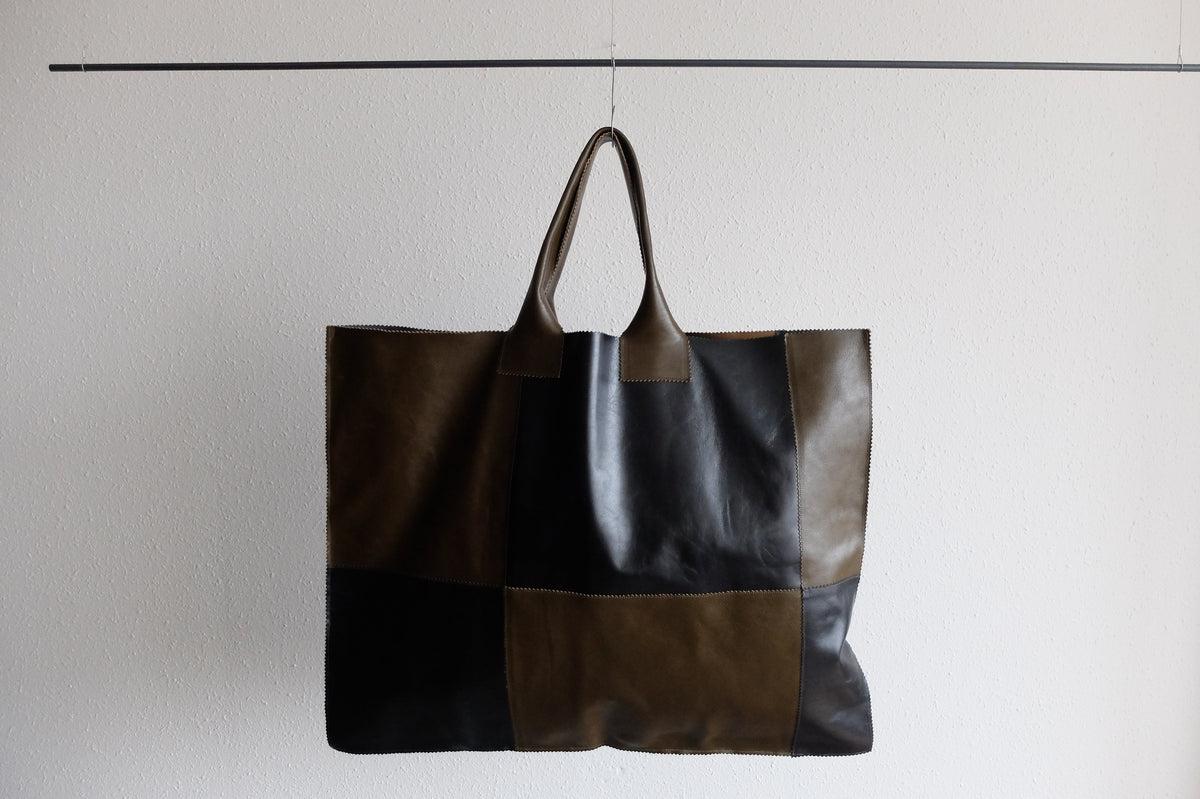 ビッグレザートートバッグ パッチワーク（A）