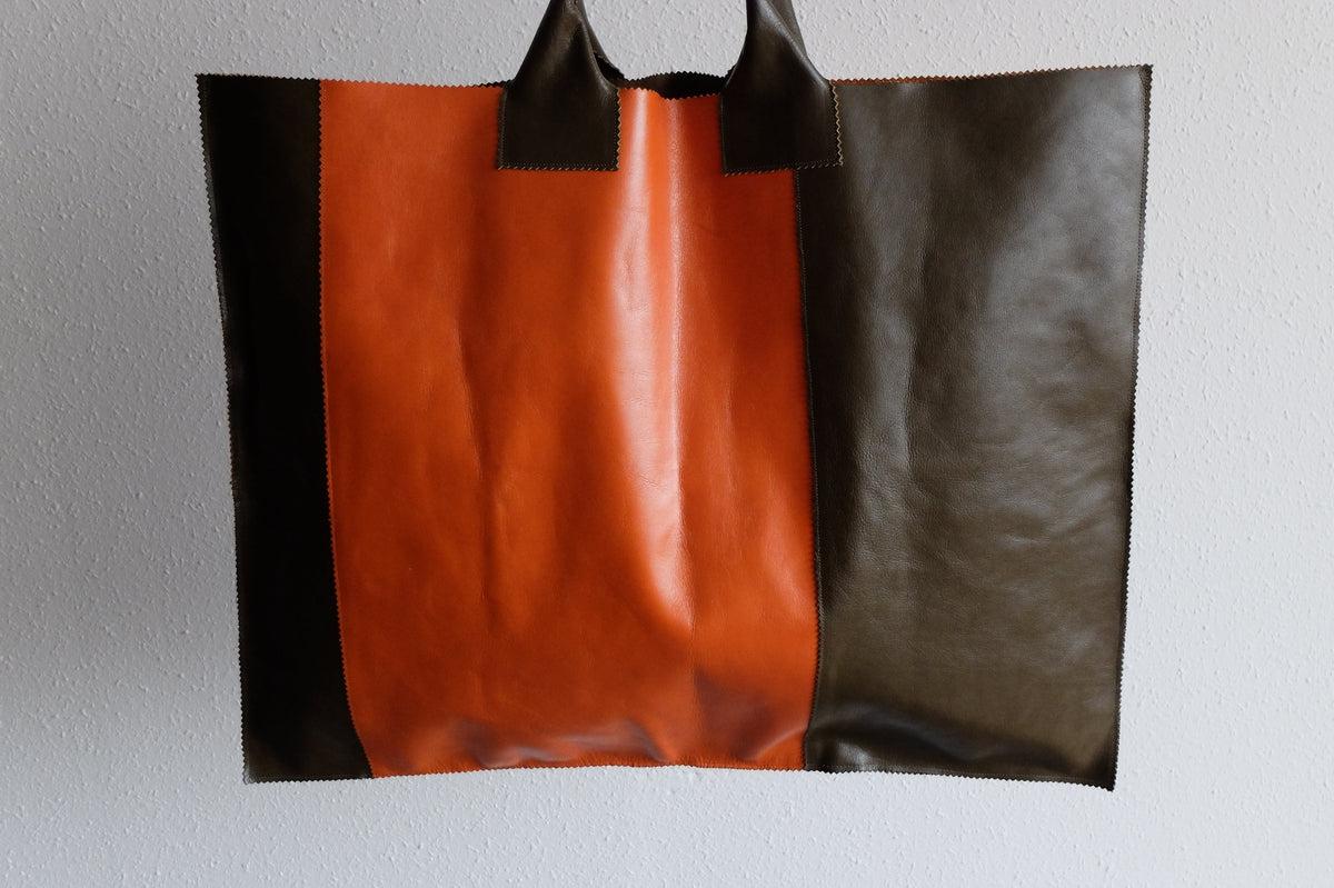 ビッグレザートートバッグ パッチワーク（B）