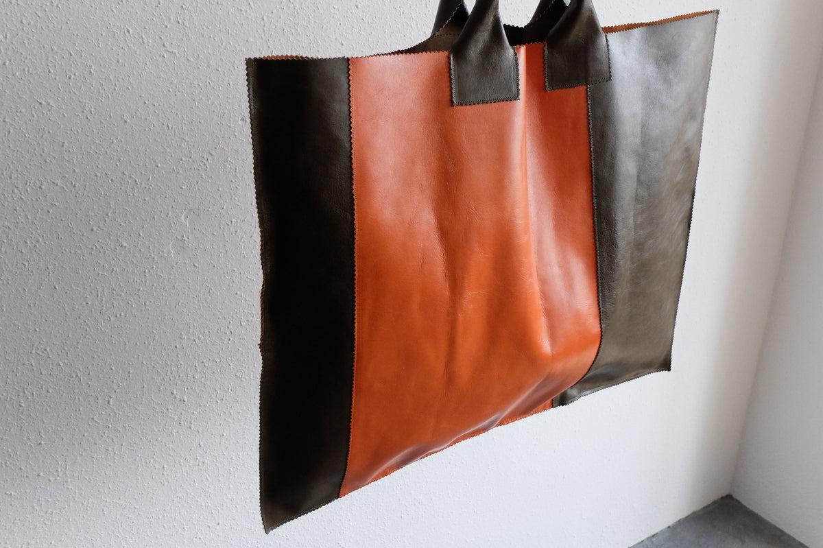 ビッグレザートートバッグ パッチワーク（B）