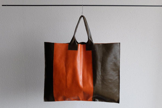 ビッグレザートートバッグ パッチワーク（B）