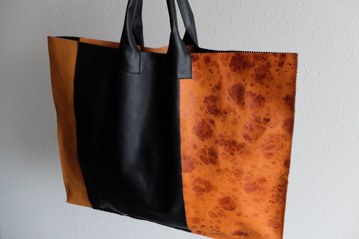 ビッグレザートートバッグ パッチワーク（C）