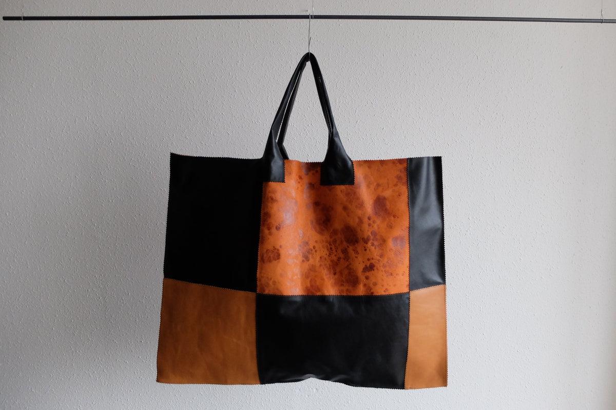 ビッグレザートートバッグ パッチワーク（C）