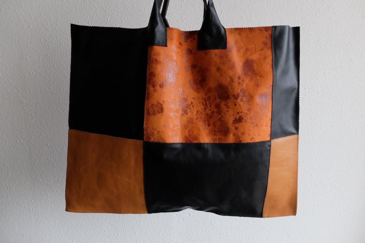 ビッグレザートートバッグ パッチワーク（C）