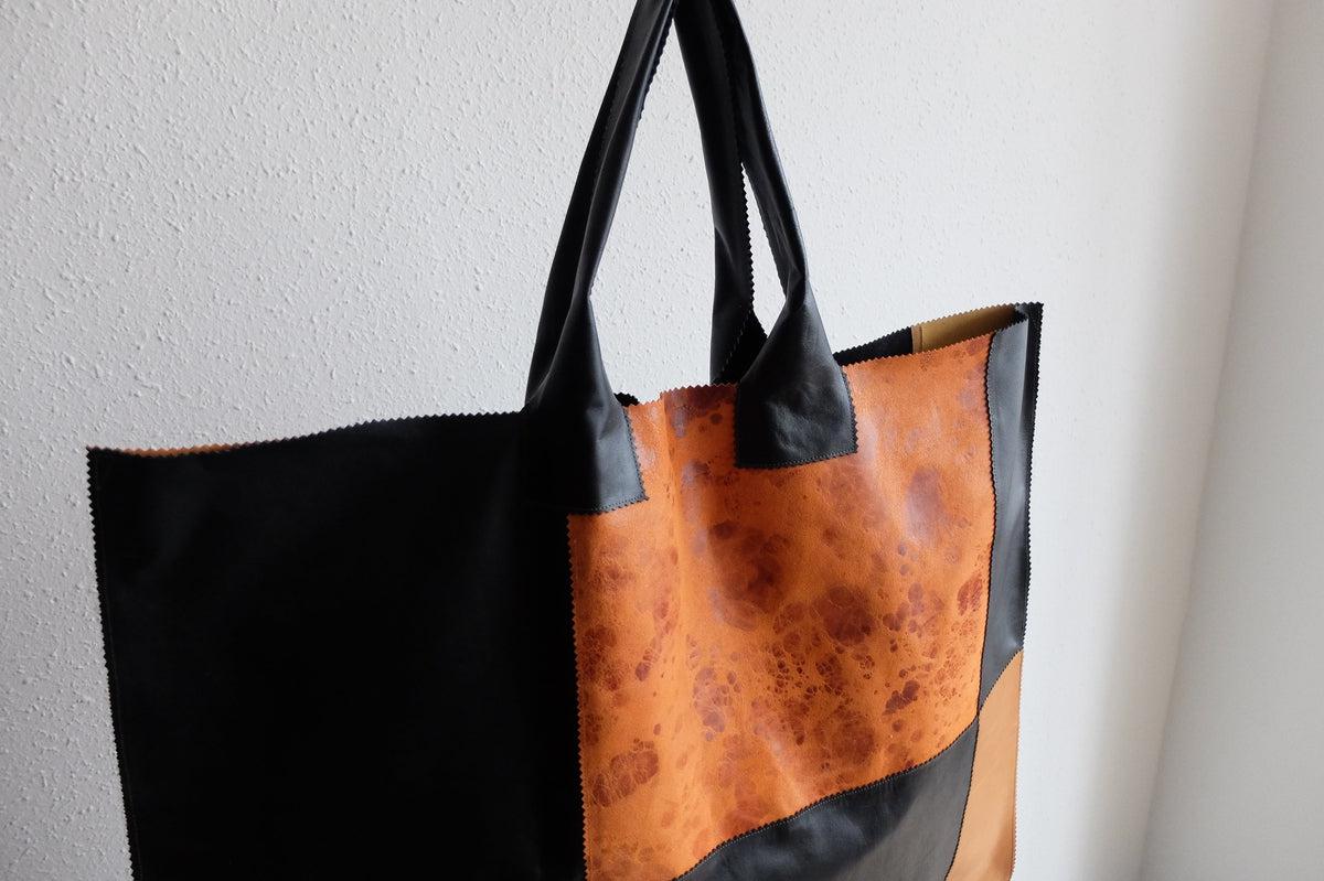 ビッグレザートートバッグ パッチワーク（C）