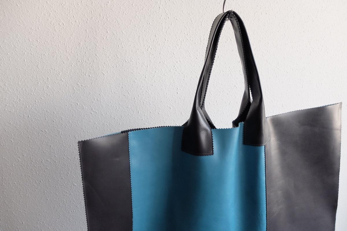 ビッグレザートートバッグ パッチワーク（D）