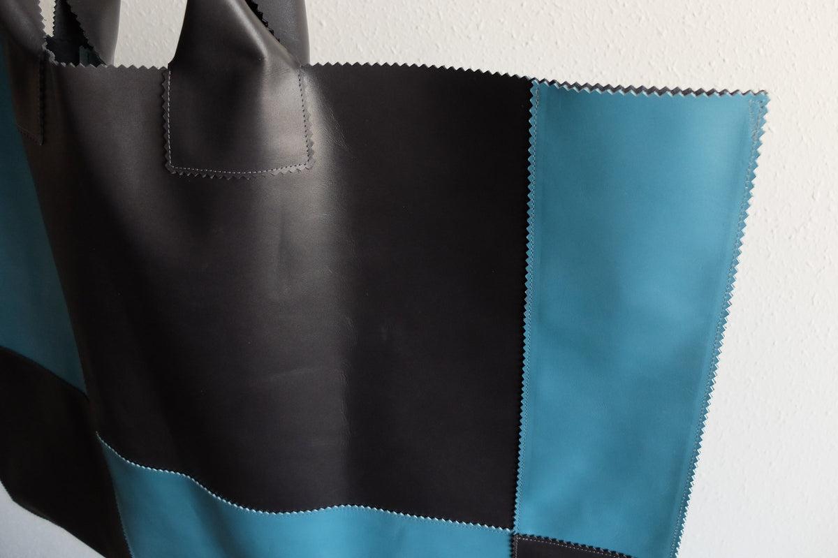 ビッグレザートートバッグ パッチワーク（D）