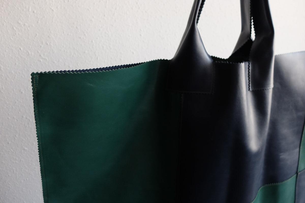 ビッグレザートートバッグ パッチワーク（E）