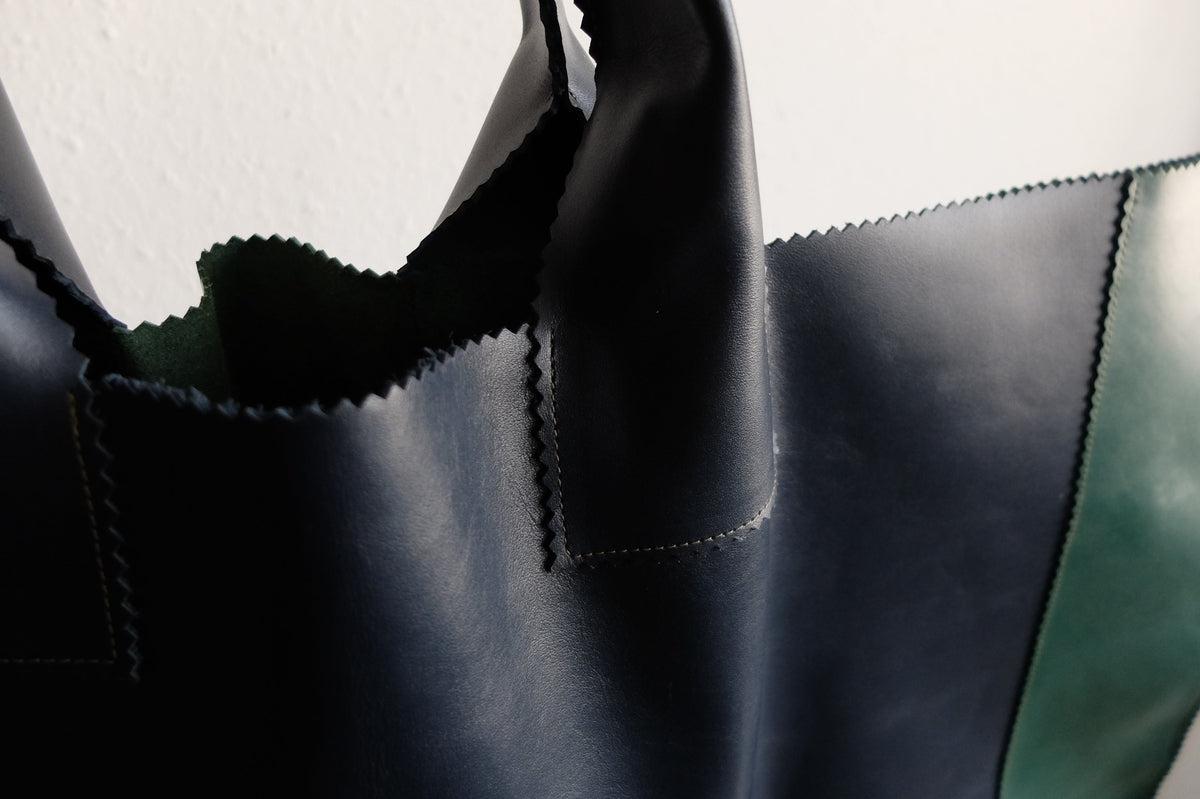 ビッグレザートートバッグ パッチワーク（E）