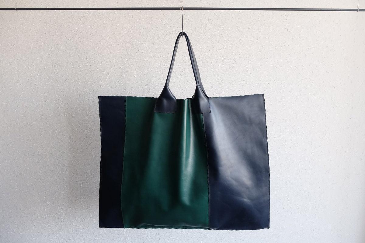 ビッグレザートートバッグ パッチワーク（E）