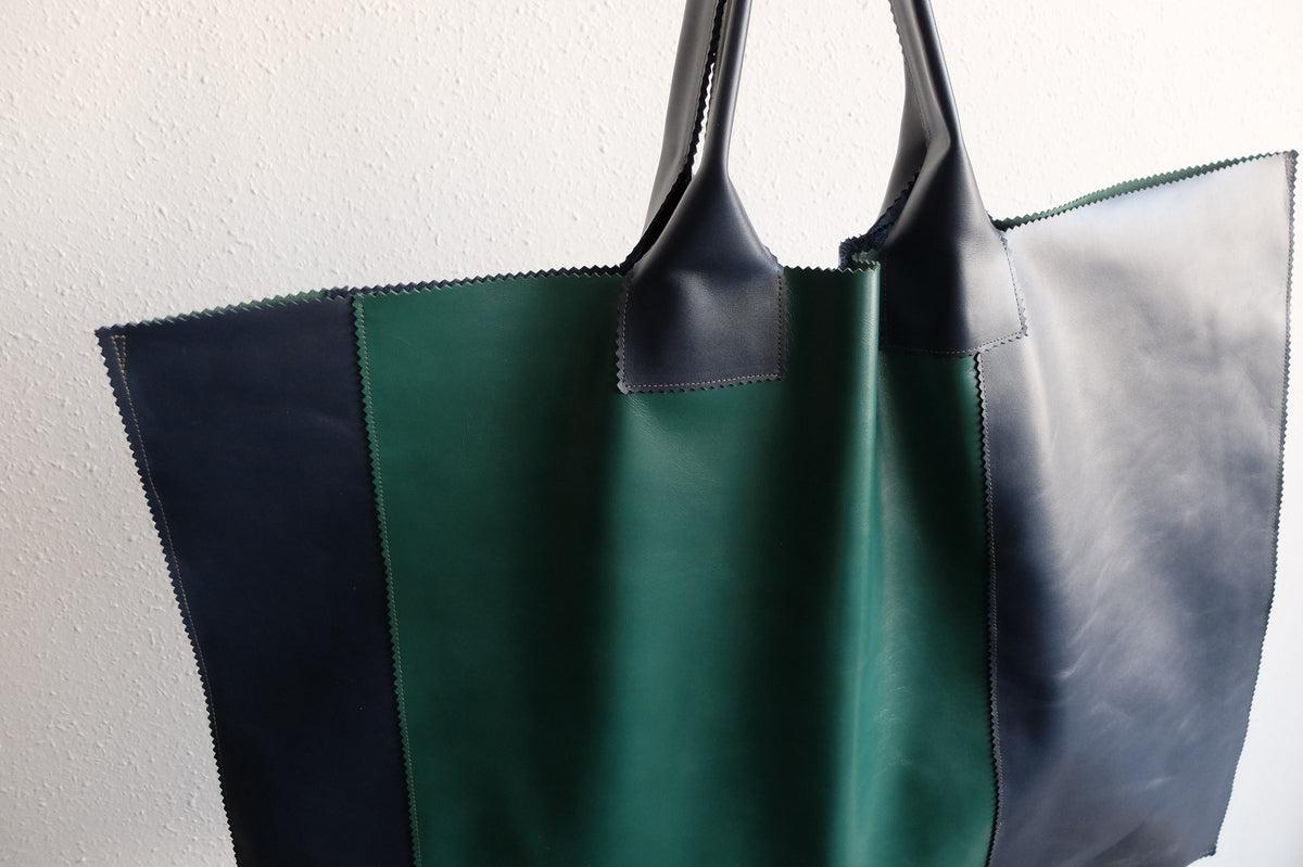 ビッグレザートートバッグ パッチワーク（E）