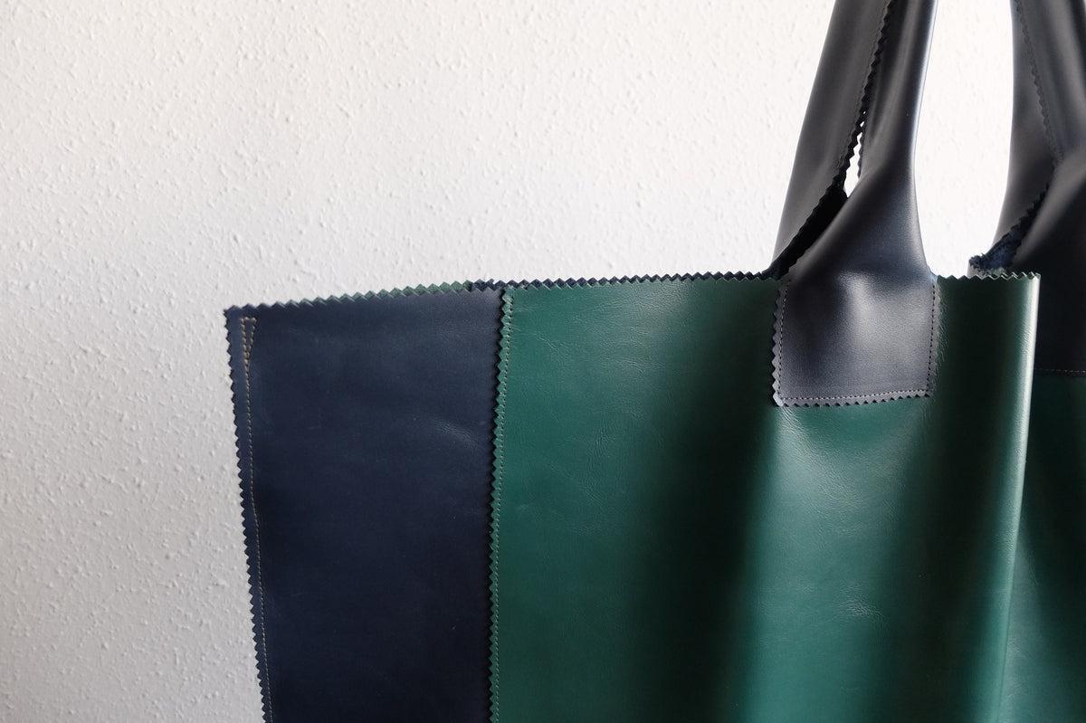 ビッグレザートートバッグ パッチワーク（E）