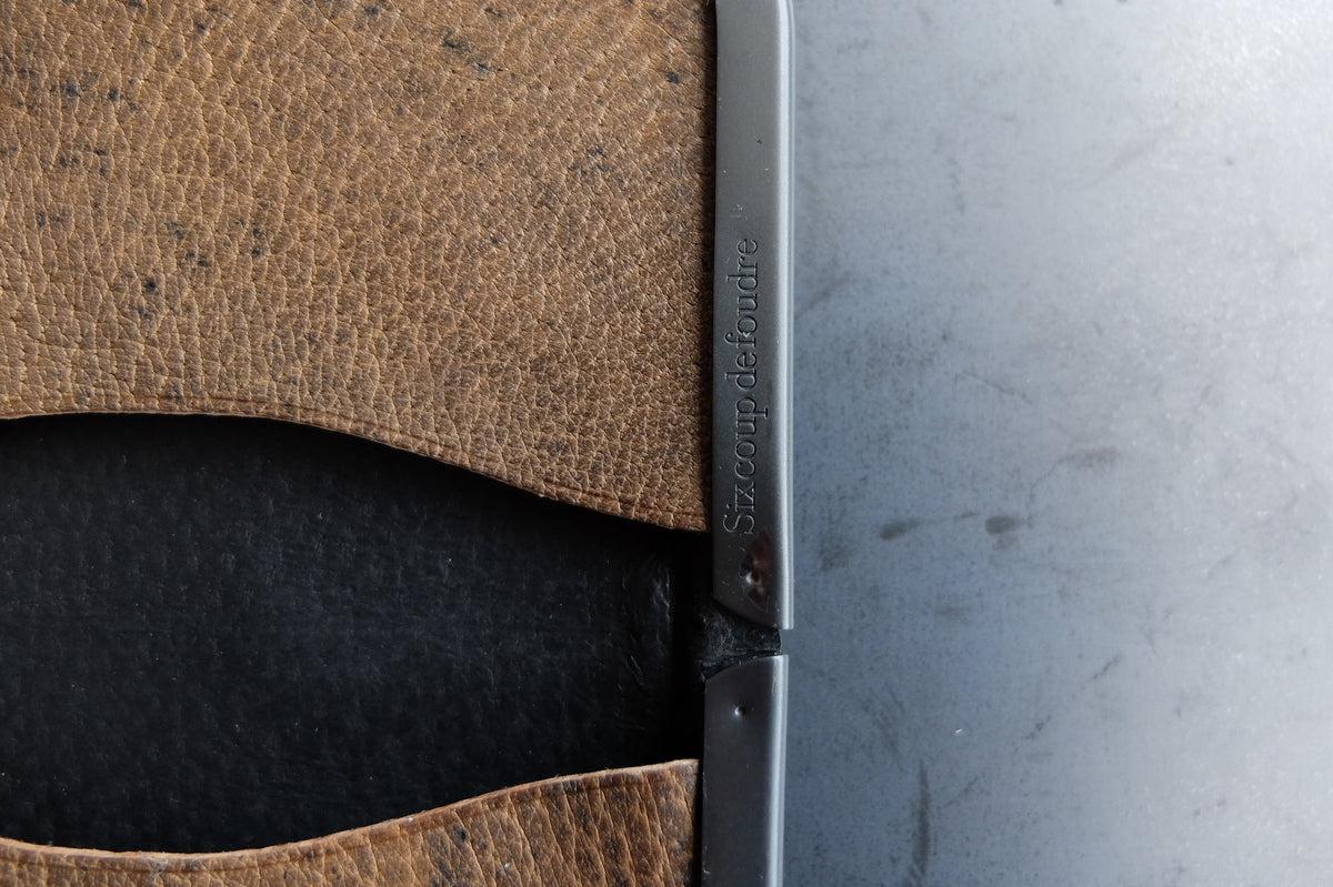 card case ＜猪革墨染＞