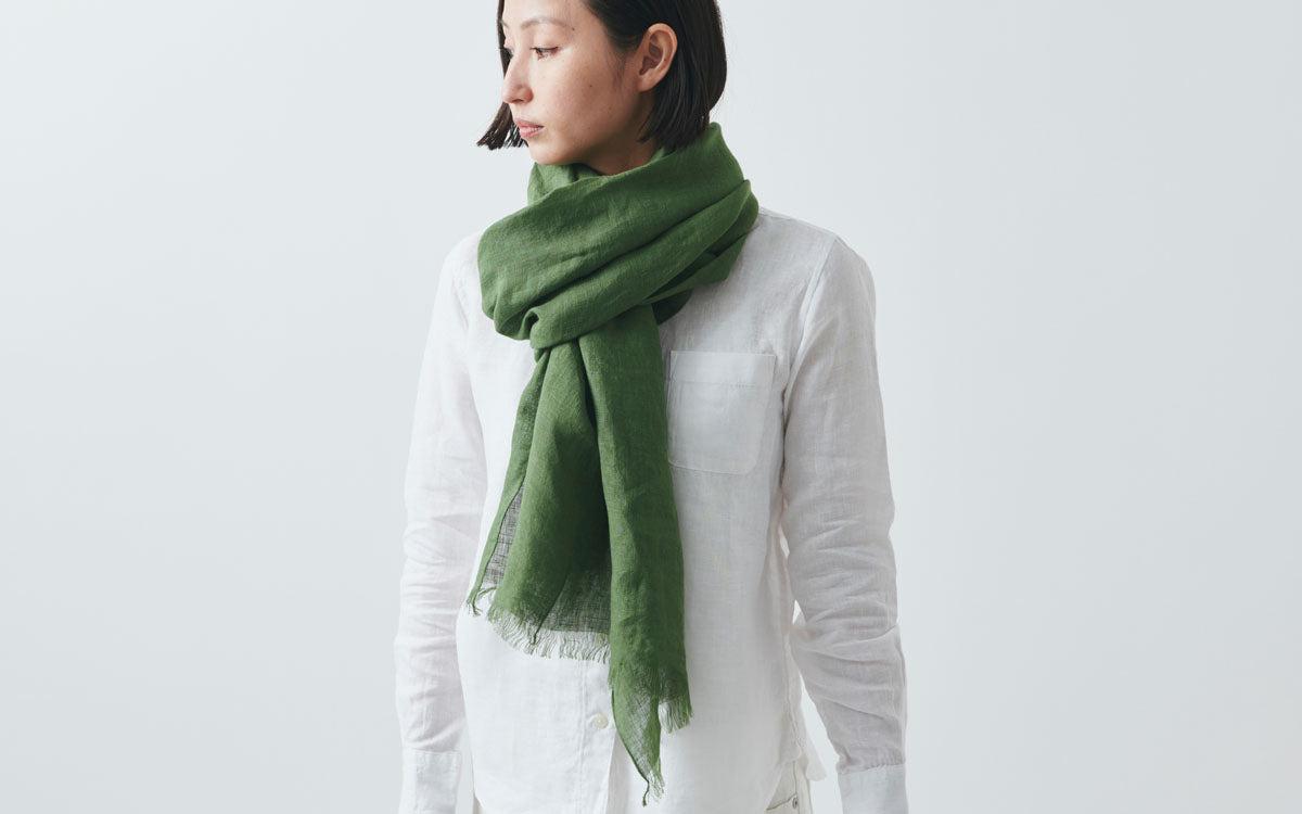 enrica 草木染めリネンストール｜teracotta