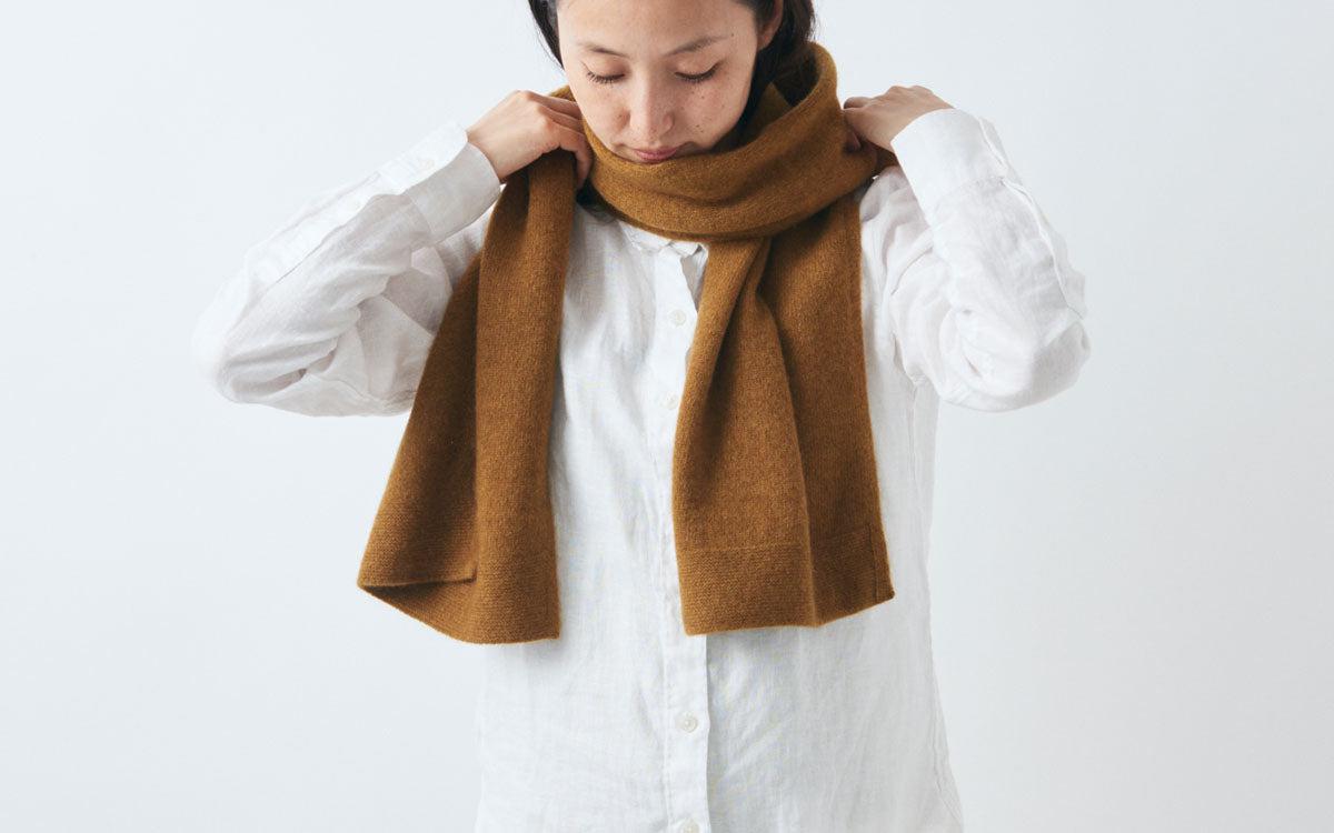 enrica cashmere sable muffler｜brown