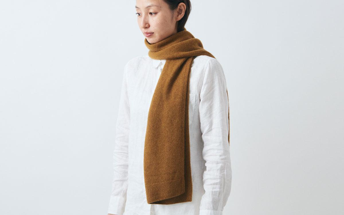 enrica cashmere sable muffler｜brown