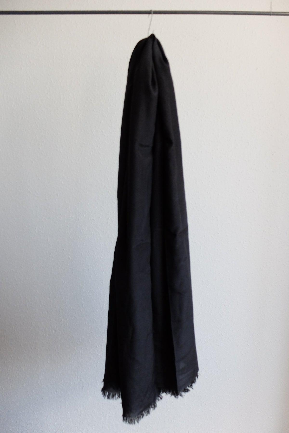 enrica cottonsilk scarf｜logwood-black