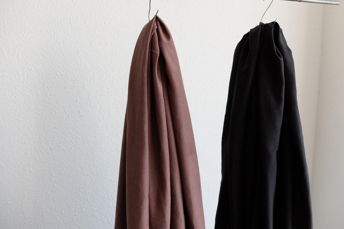 enrica cottonsilk scarf｜logwood-black