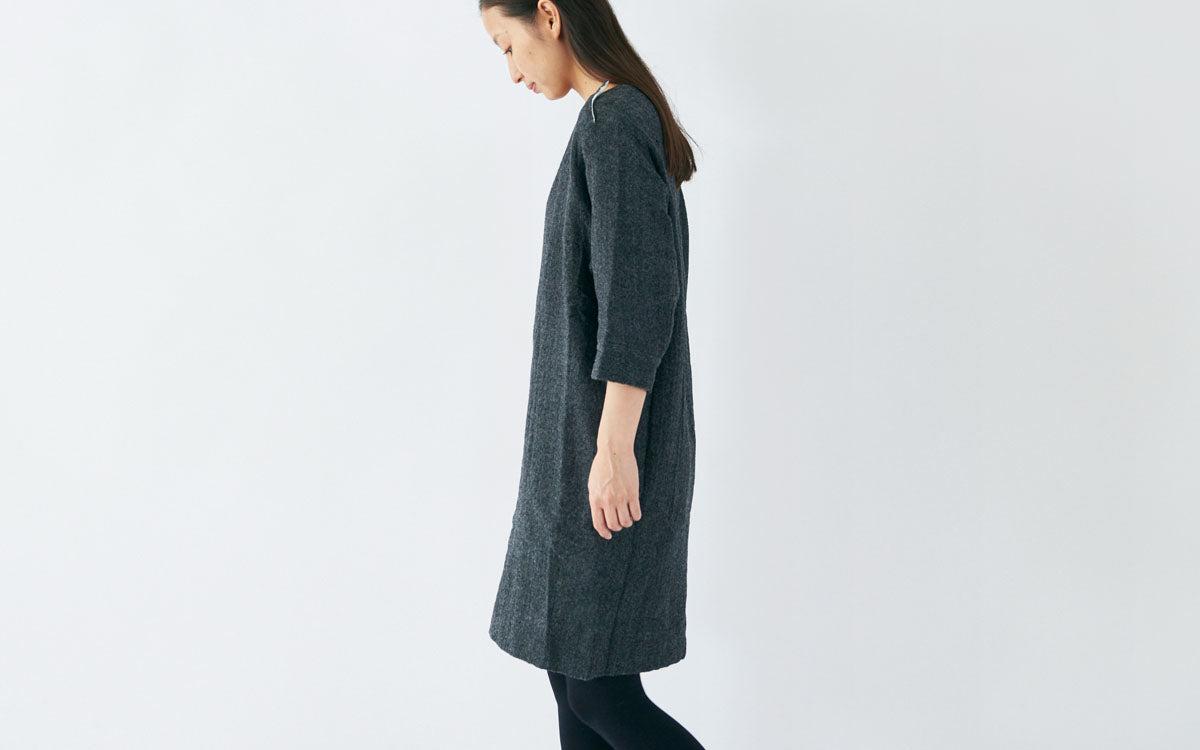 enrica herringbone dress｜black
