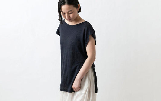 enrica linenknit cutsew｜black