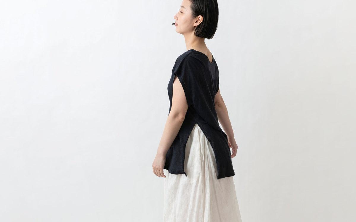 enrica linenknit cutsew｜black