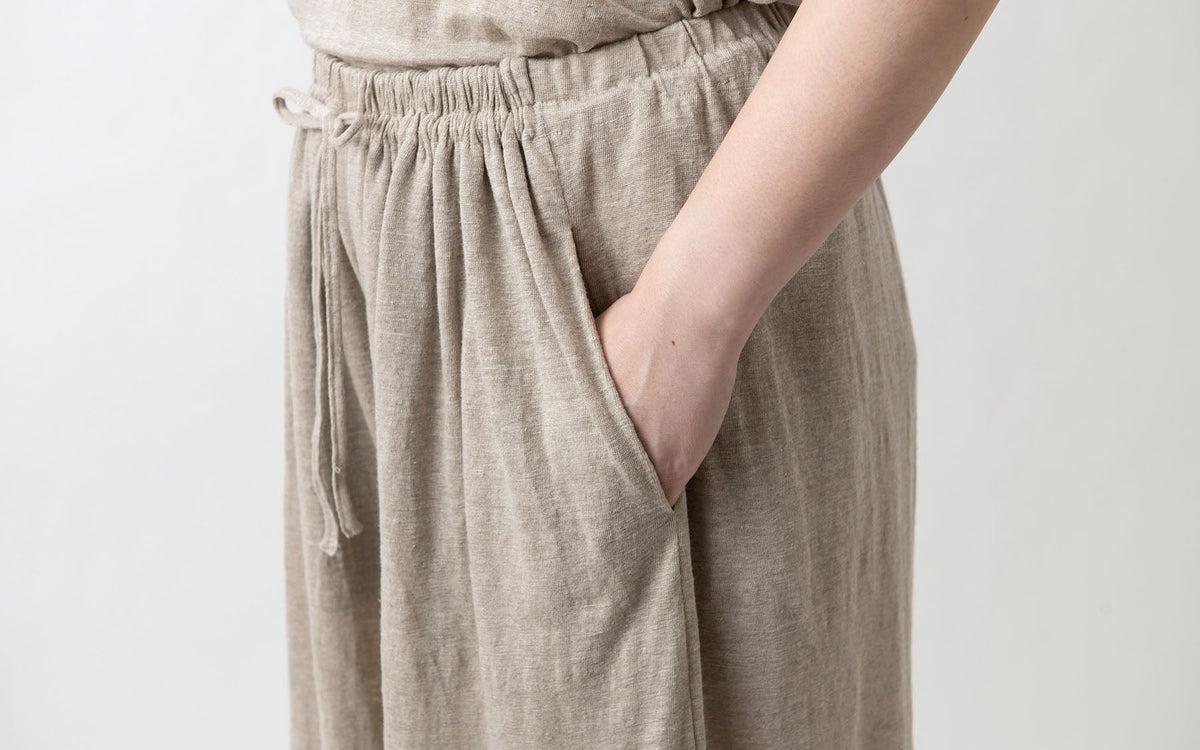 enrica linenknit pants｜black