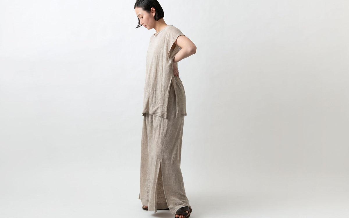 enrica linenknit pants｜black