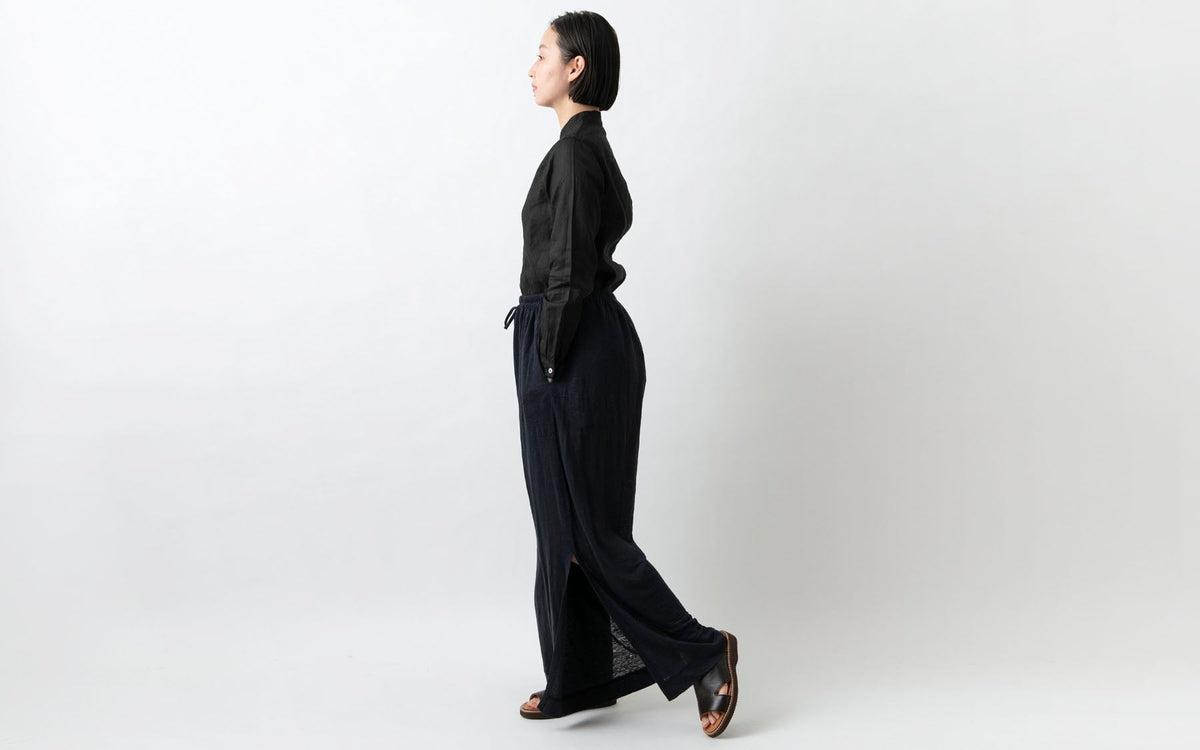 enrica linenknit pants｜black