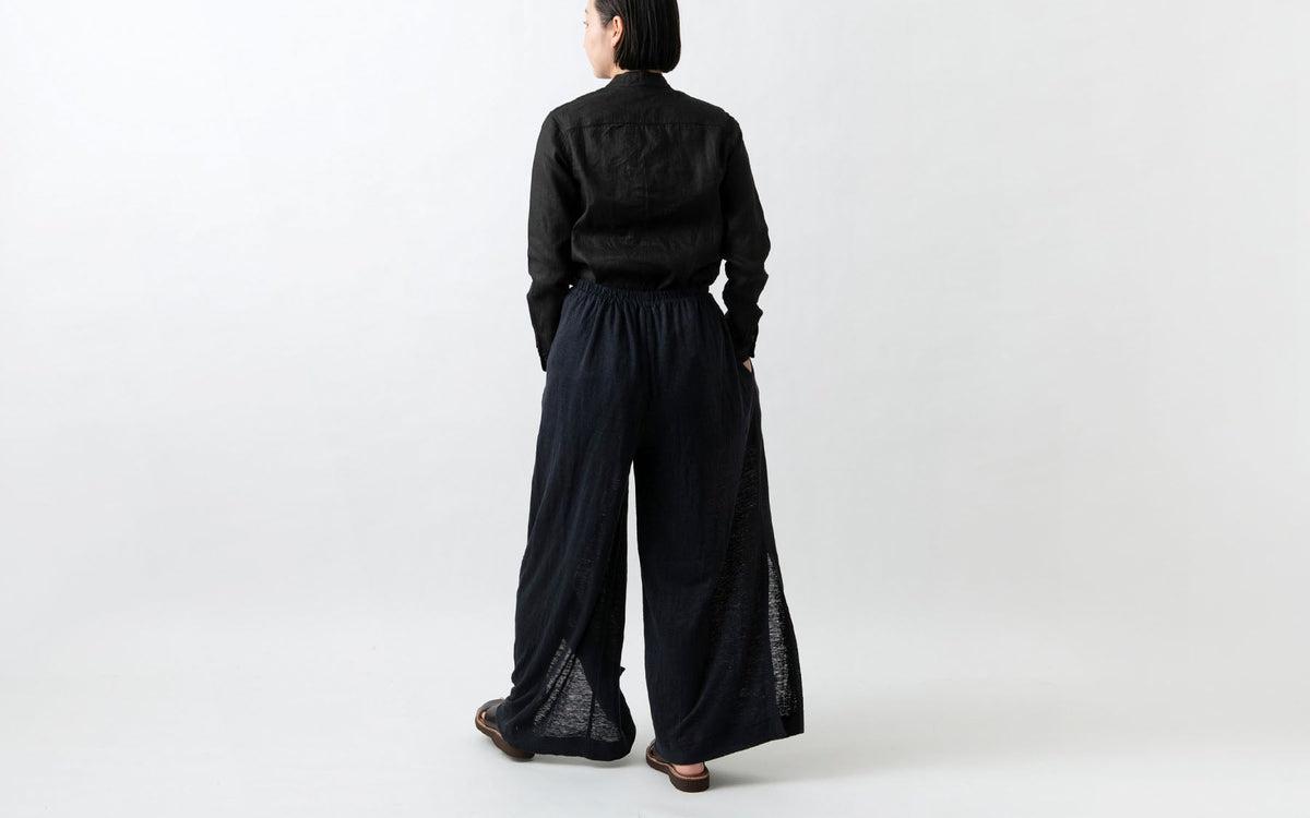 enrica linenknit pants｜black