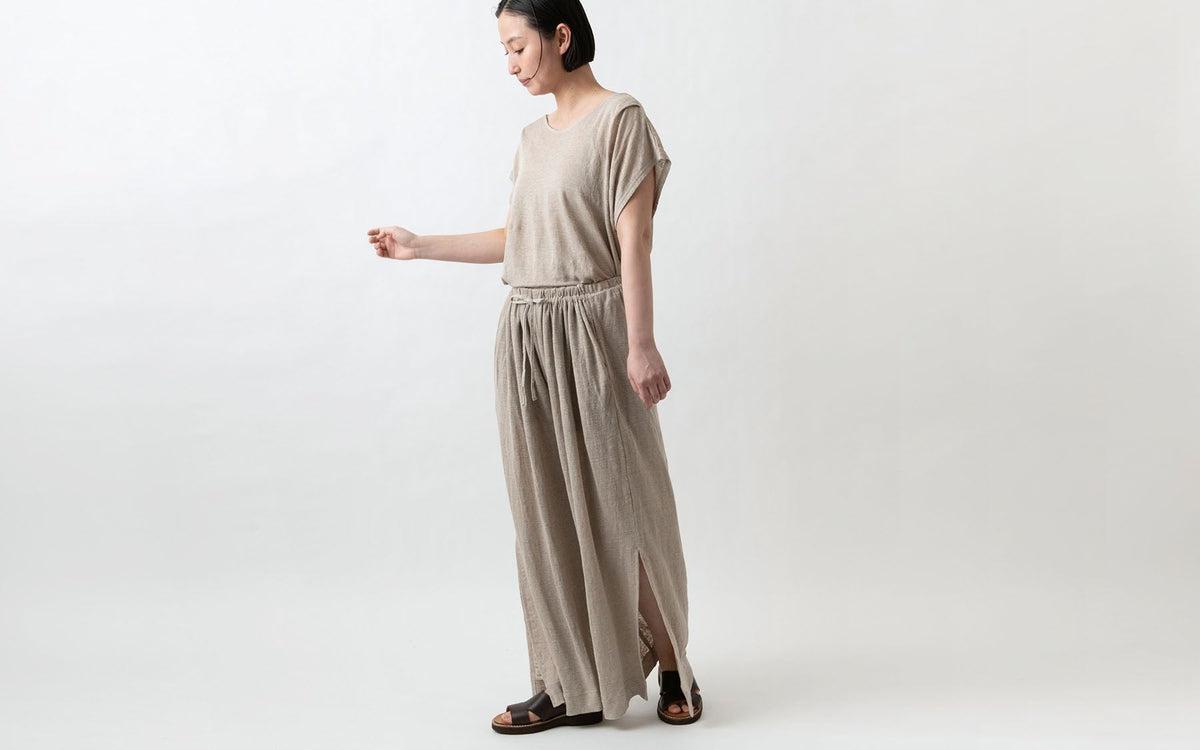 enrica linenknit pants｜black