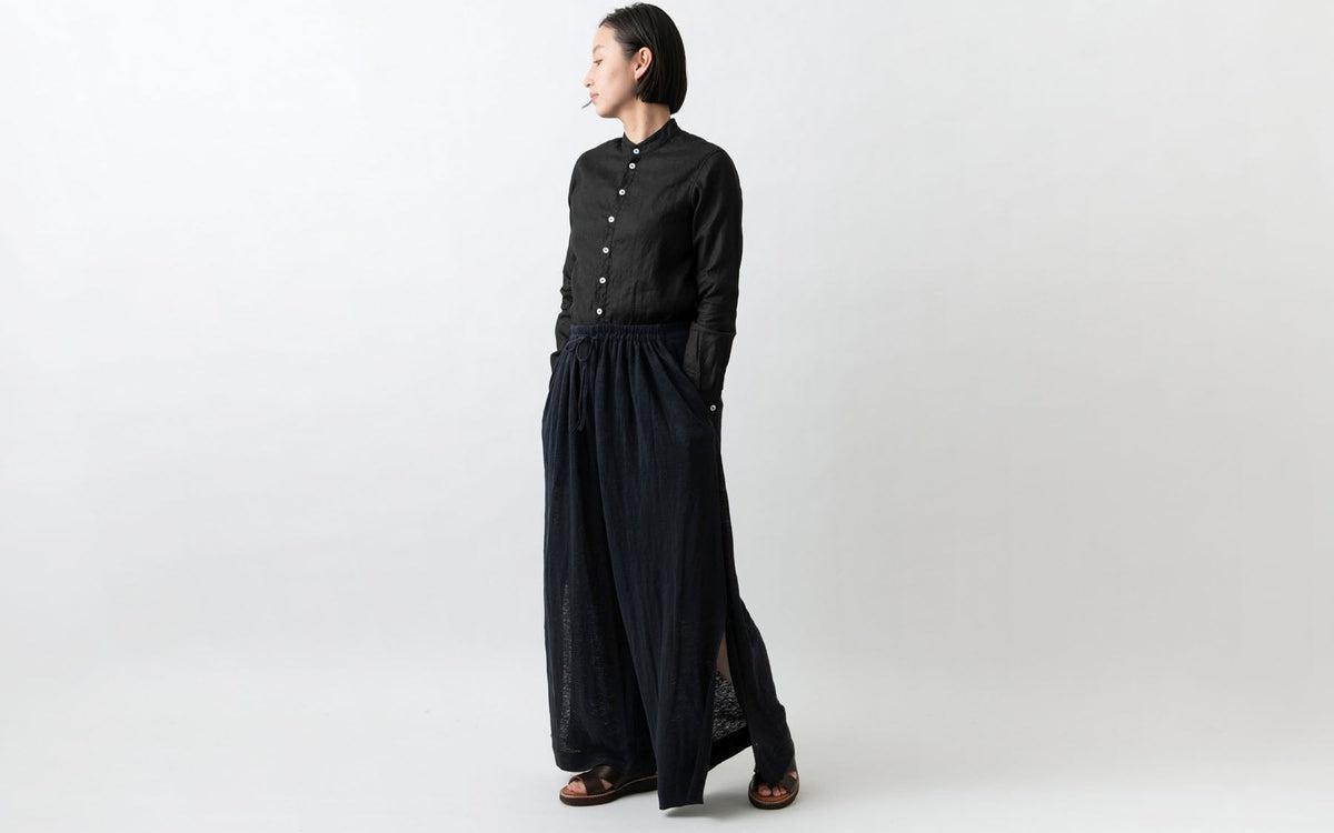 enrica linenknit pants｜black