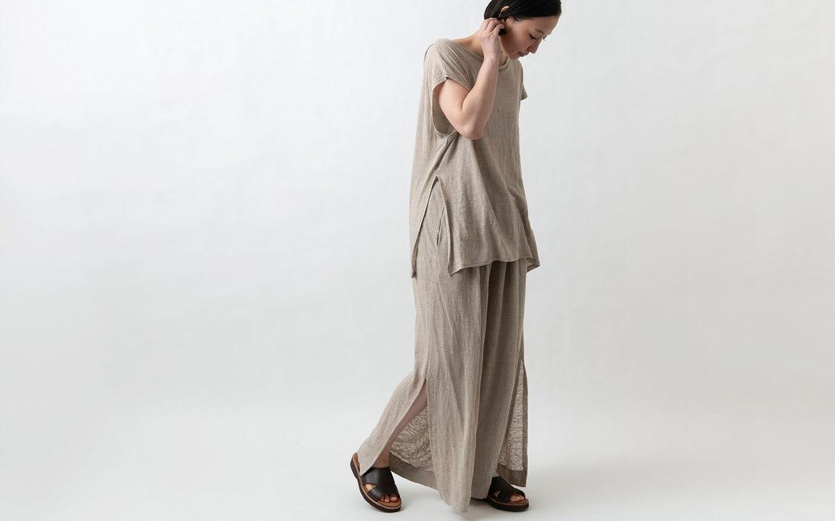 enrica linenknit pants｜natural