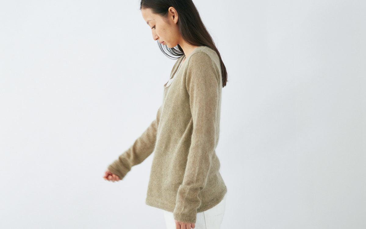 enrica mohair&silk knit｜khaki