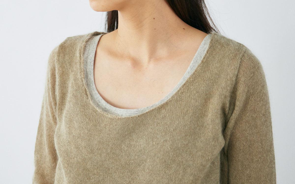 enrica mohair&silk knit｜khaki