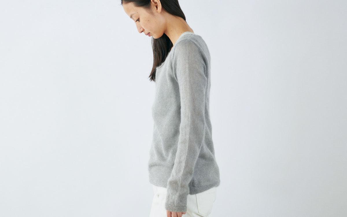 enrica mohair&silk knit｜khaki
