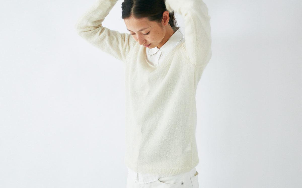 enrica mohair&silk knit｜khaki