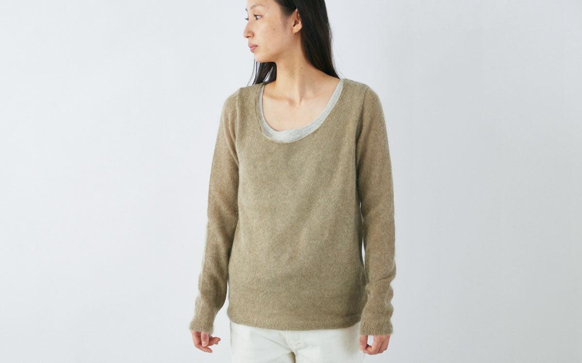 enrica mohair&silk knit｜khaki