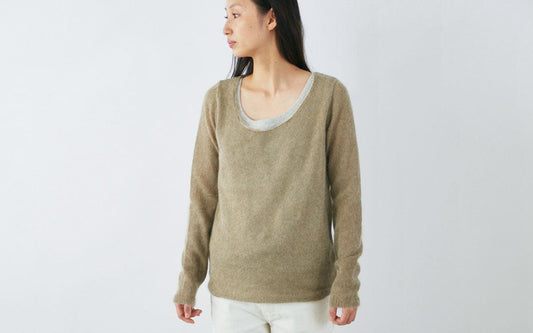 enrica mohair&silk knit｜khaki