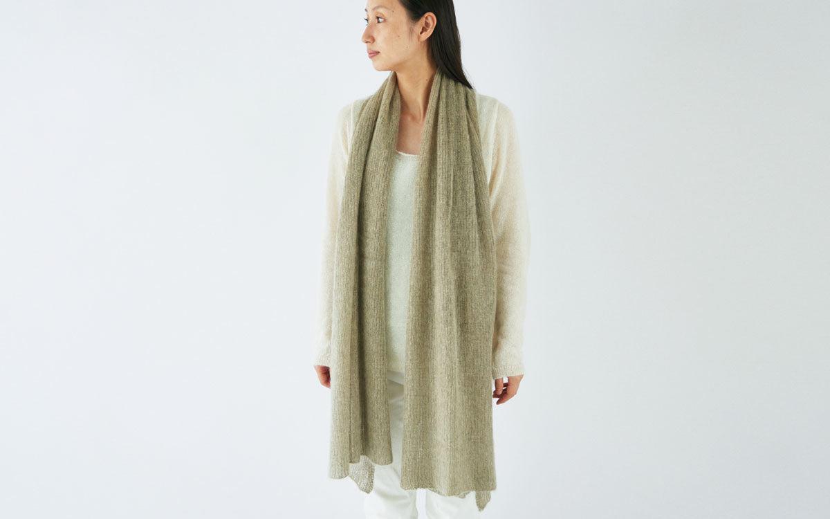 enrica mohair&silk muffler｜khaki
