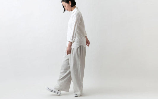 enrica pants lightgrey｜natural dye｜pants081
