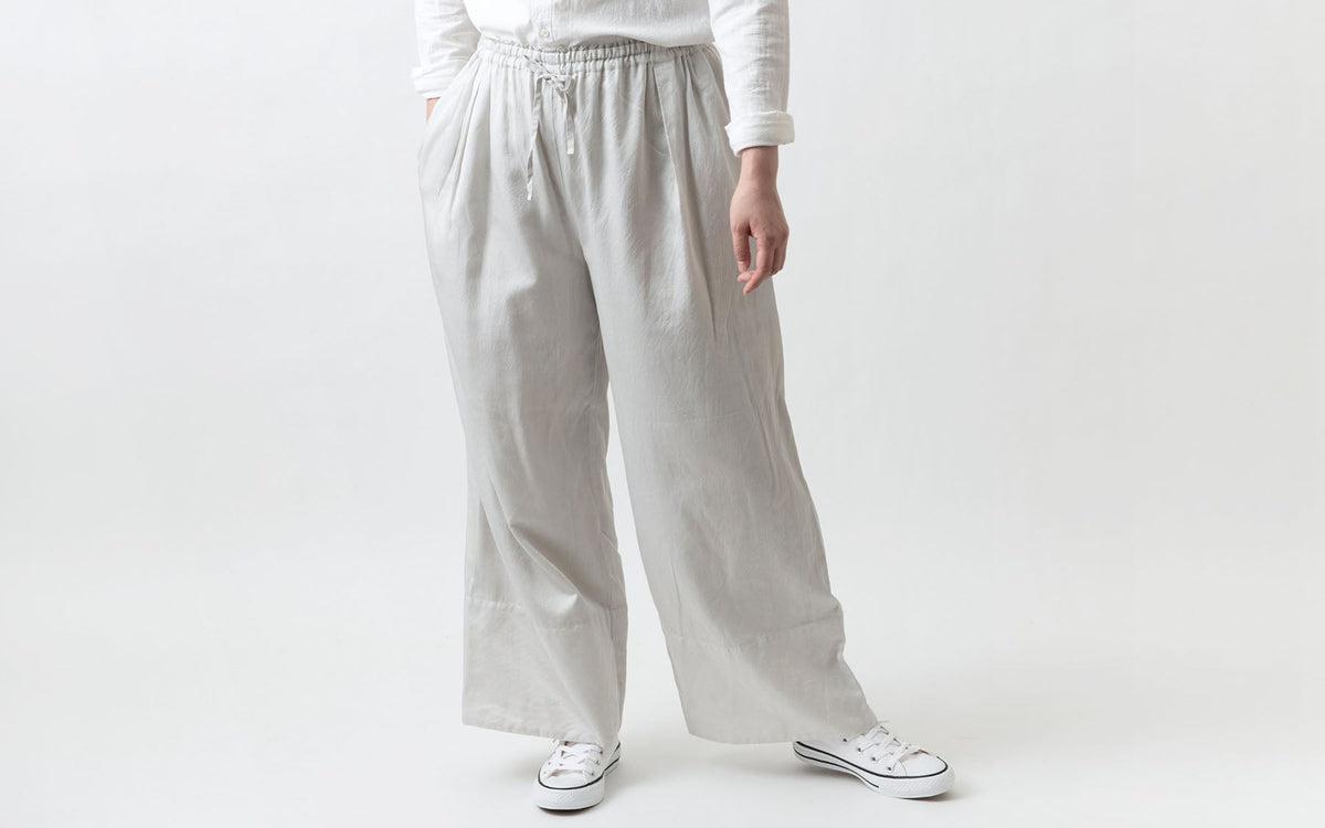 enrica pants lightgrey｜natural dye｜pants081