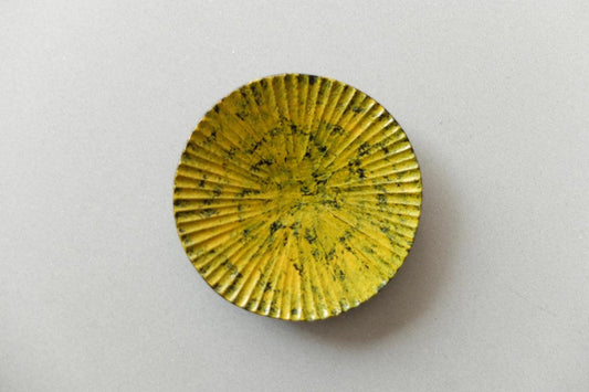 ハツリ小皿 タモ｜漆塗り 黄×黒