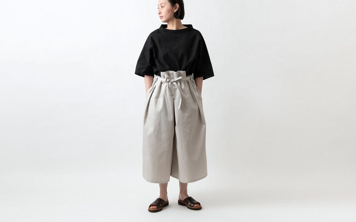 きるもの 袴パンツ｜コットンツイル｜ライトグレー｜unisex freesize