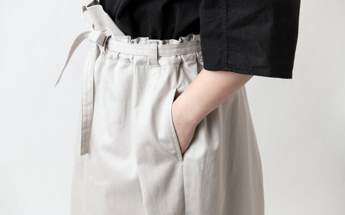 きるもの 袴パンツ｜コットンツイル｜ライトグレー｜unisex freesize