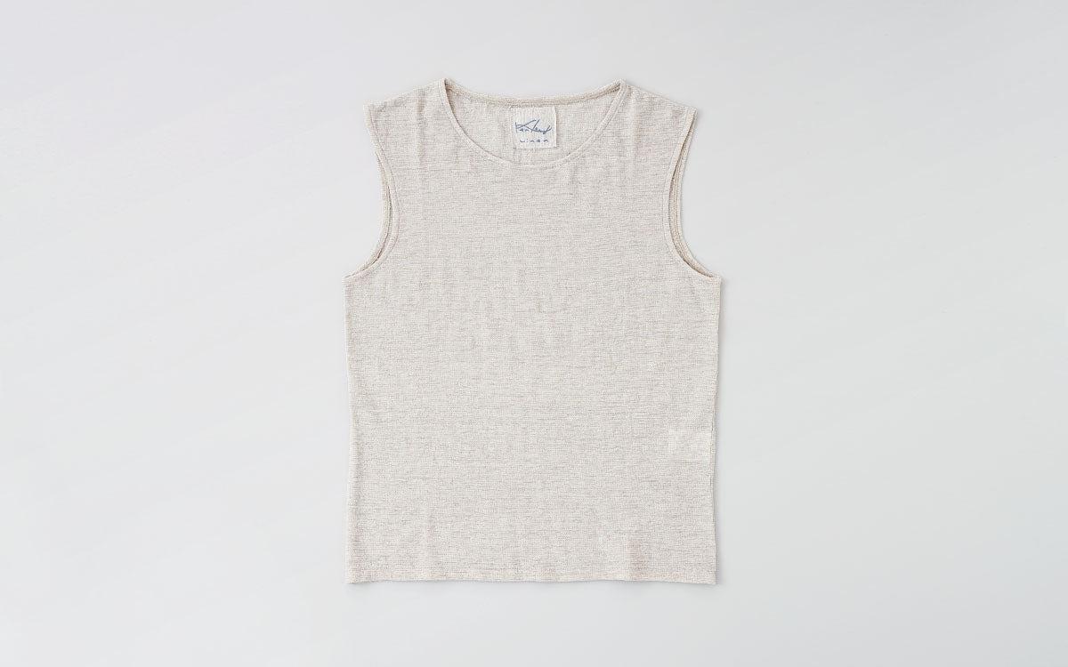 リネンコットンアンダーウェア ノースリーブ｜レディース｜オフホワイト