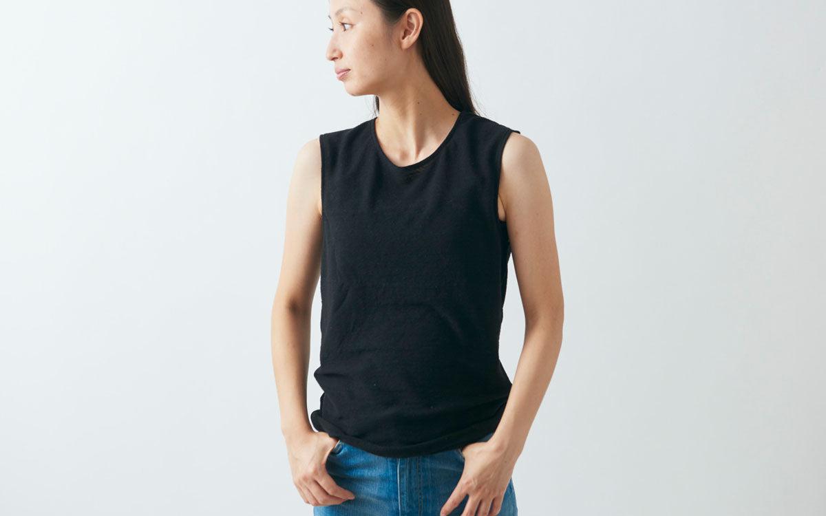 リネンコットンアンダーウェア ノースリーブ｜レディース｜レッド