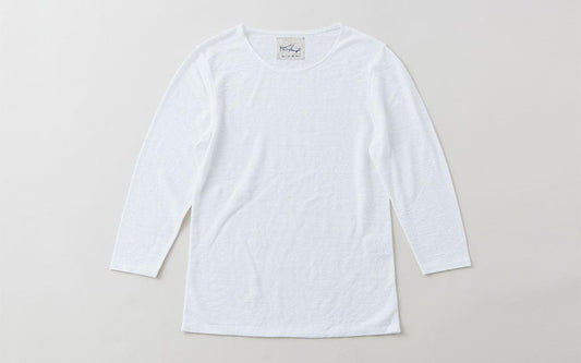 リネンコットンアンダーウェア7分袖｜レディース｜ホワイト
