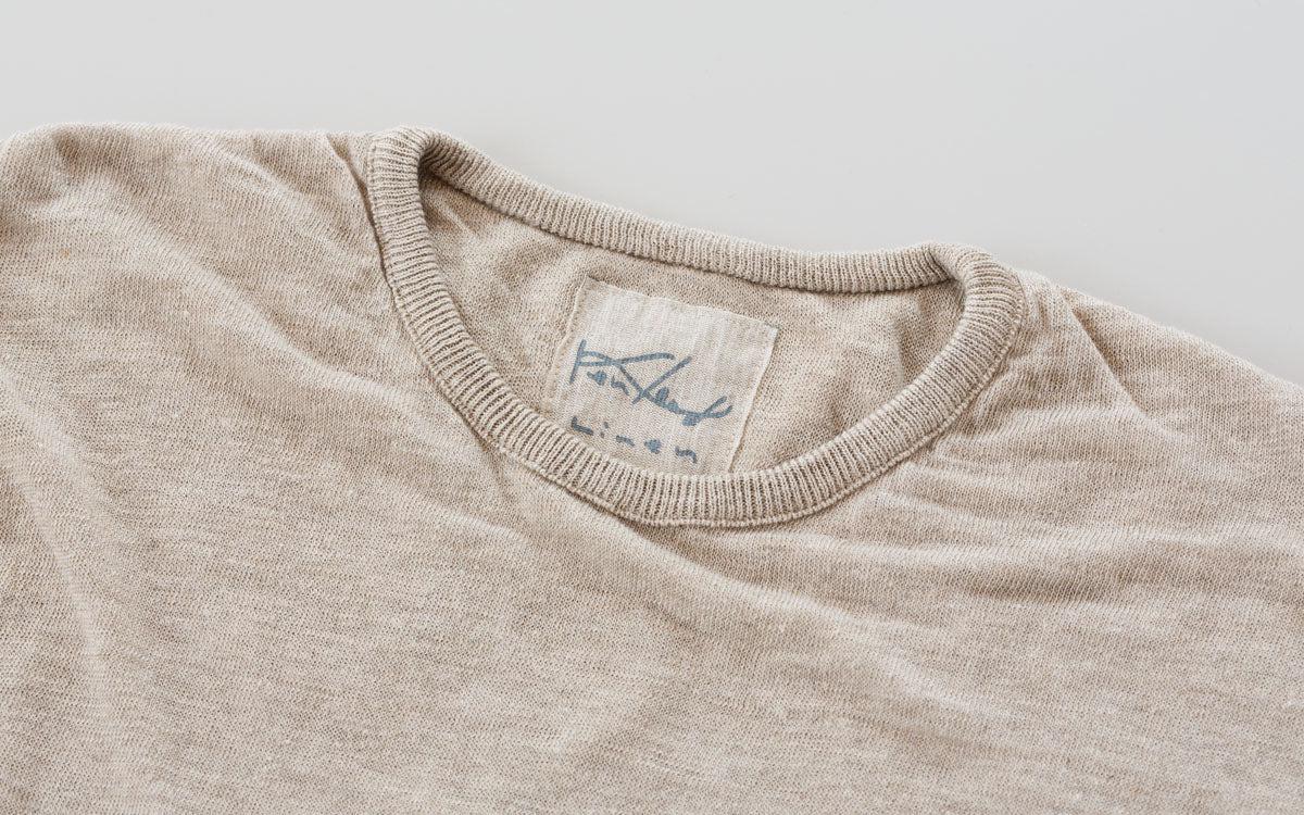 リネンニット 長袖二重プルオーバー｜メンズ｜ライトブルー