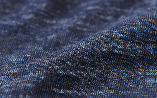 リネンニット 長袖二重プルオーバー｜レディース｜杢ネイビー