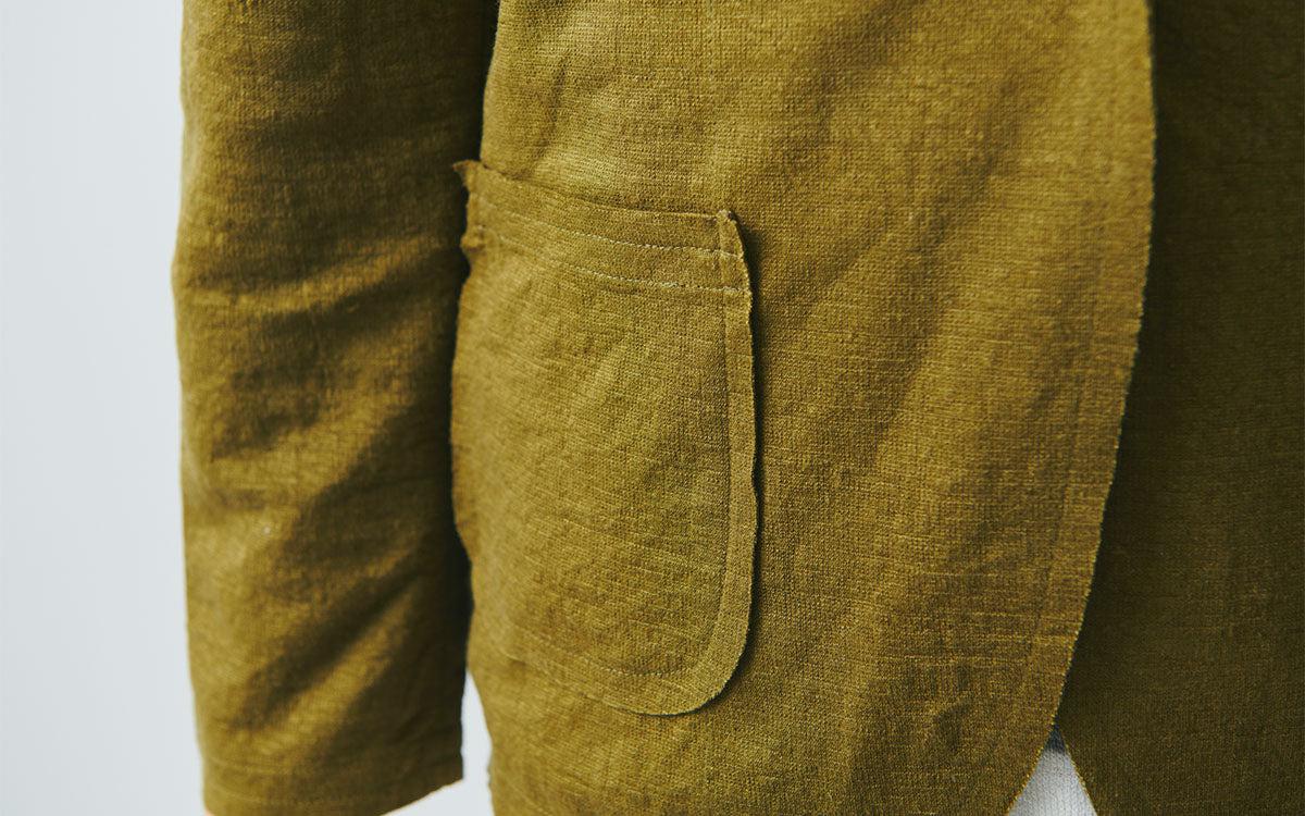 リネンニット ジャケット｜レディース｜カーキ