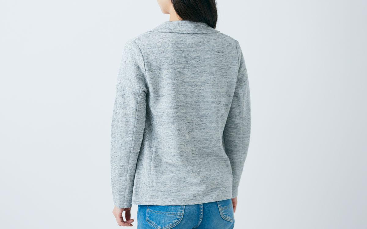 リネンニット ジャケット｜レディース｜ライトグレー